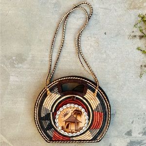 Handmade African Leather/Bamboo bag